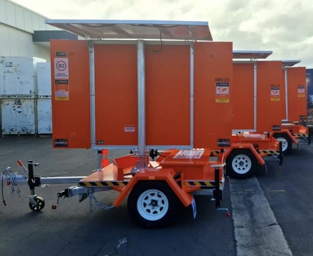 Traf Hire supports construction traffic control with attenuator trucks and digital communication signage in Queenstown, Rangiora, and Wanaka.